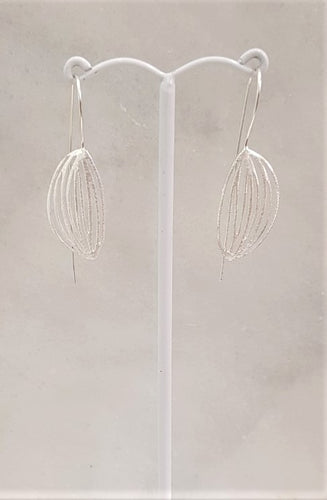 Seed Grain Husk Silver Earrings