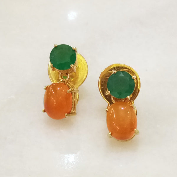 Green Agate & Carnelian Separates Earrings