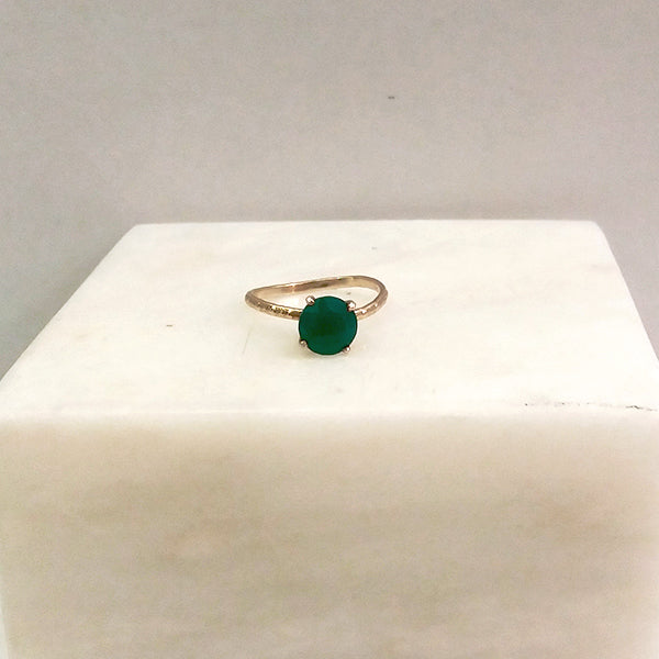 Green Agate Tiffany Ring