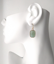 Green Jade Single Drop Hook Earrings