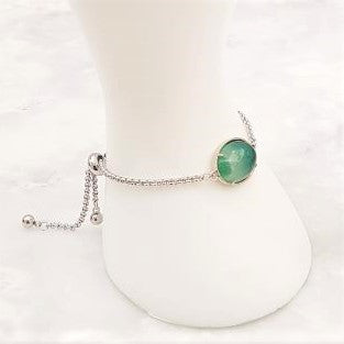 Green Jade Jeweled Slider Bracelet
