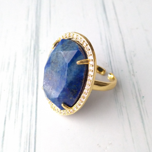 Haloed Lapis Lazuli Cocktail Ring