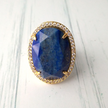 Haloed Lapis Lazuli Cocktail Ring