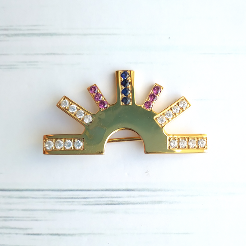 Jeweled Araw Brooch Pin