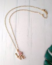 Jeweled Love Paperclip Necklace