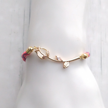 Kelly Moonstone Rose Metallic Corded Slider Bracelet