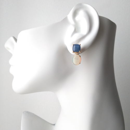 Kyanite with White Opal Separates Earrings