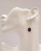 Lapis Lazuli Single Gem Drop V-hook Earrings