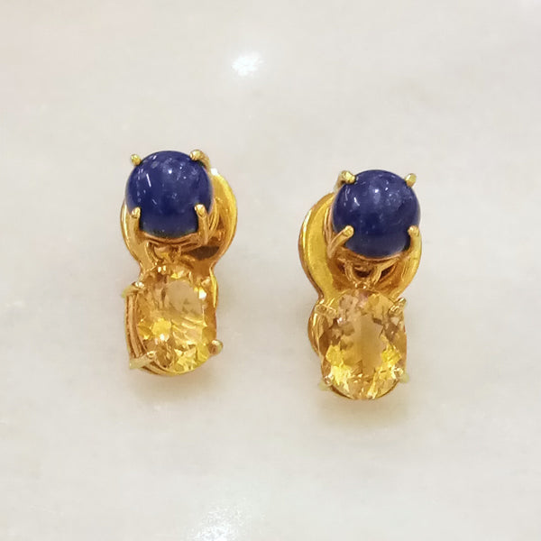Lapiz Lazuli & Citrine Separates Earrings