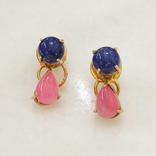 Lapis Lazuli & Hot Pink Agate Separates Earrings