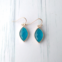 Sea Blue Jade Single Drop Earrings