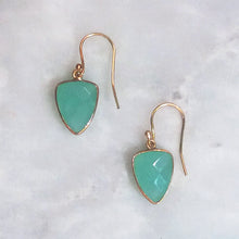 Mint Green Chalcedony Single Drop Hook Earrings