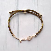 Olivia Moonstone Rose Metallic Corded Slider Bracelet