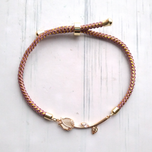 Olivia Moonstone Rose Metallic Corded Slider Bracelet