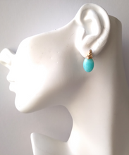 Oval Amazonite Simple Gemstone Stud Earrings