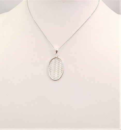 Oval Banig Silver Pendant