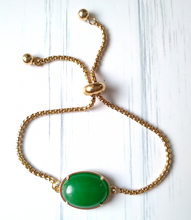 Green Jade Jeweled Slider Bracelet