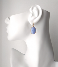 Blue Lace Agate Single Drop Hook Earrings