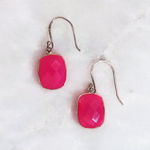 Pink Agate Single Drop Hook Earrings