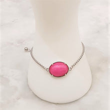 Pink Agate Jeweled Slider Bracelet