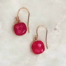 Pink Agate Single Drop Hook Earrings