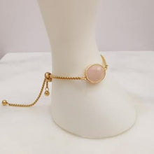 Rose Quartz Jeweled Slider Bracelet