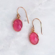 Pink Quartz Single Drop Hook Earrings