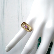 Deco Sunrays Opal Pink Ring