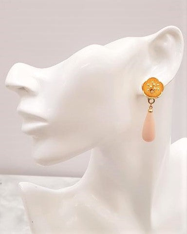 Pistil with Coral Stud Earrings