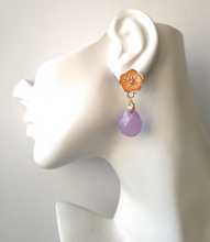 Pistil with Lavender Jade Stud Earrings