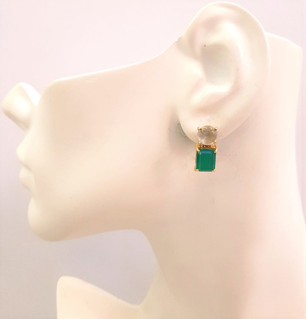 Prehnite & Green Agate Separates Earrings