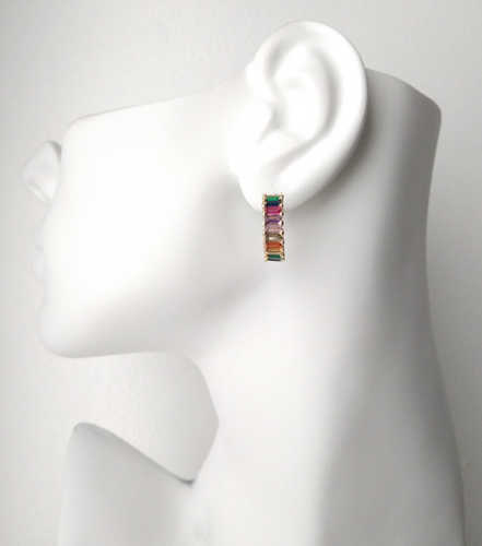 Medium Rainbow Hugger Earrings