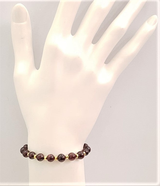 Garnet Bead Bracelet