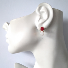 Red Jade &  White Opal Separates Earrings