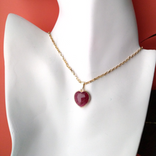 Heart Single Gem Drop Necklace