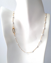 Roni White Enamel Jeweled Chain Necklace