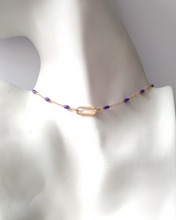 Roni Choker Purple Enamel Chain Necklace