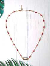 Roni Choker Red Enamel Chain Necklace