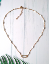 Roni Choker White Enamel Chain Necklace