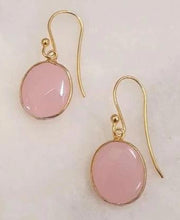 Pink Chalcedony Single Drop Hook Earrings