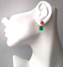 Ruby & Green Agate Separates Earrings