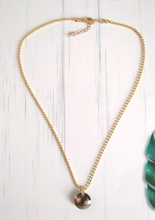 Smoky Quartz Single Pendant on a Ball Chain Necklace