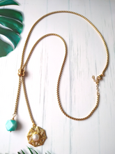 Solihiya with an Amazonite Nugget Slider Necklace