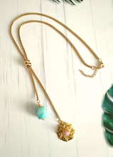 Solihiya with an Amazonite Nugget Slider Necklace
