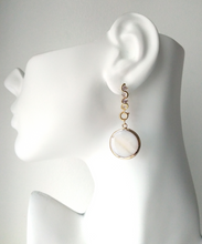 Spiral Arm Earrings with Mother of Pearl Dangles