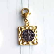 Square Black St. Benedict Medal Paperclip Necklace