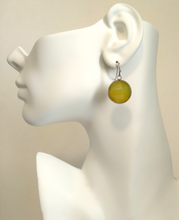 Yellow Agate Single Gem Drop Earrings